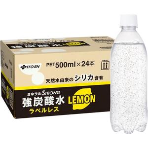 A■未使用■伊藤園 ラベルレス 強炭酸水 レモン 500ml×24本■