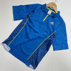 66 adidas アディダス climalite ハーフジップ 半袖 トップス 切替 リフレクター ロゴプリント ストレッチ スポーツ トレーニング 30626C