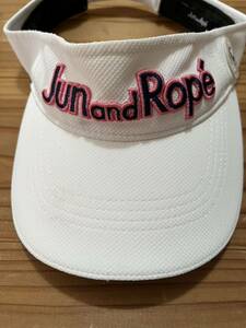 JUN and ROPE ゴルフサンバイザー 白 ホワイト ジュンアンドロペ GOLF ゴルフウェア サンバイザー 帽子 メッシュ