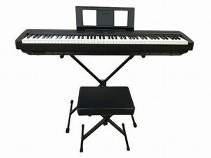 TFK535689大 YAMAHA ヤマハ 電子ピアノ P-45B 2021年製 ブラック 88鍵盤 スタンド イス付 直接お渡し歓迎