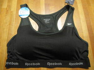 *送料無料*LL*Reebok*ブラック*ブラジャー*DRY 吸水速乾*黒*カップ一体型*リーボック*