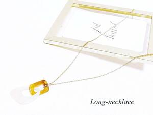 ⚜ ロングネックレス Long-Necklace 【 ホワイトxベージュ 】新品