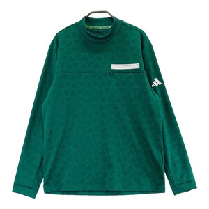 【1円】【新品】ADIDAS GOLF アディダスゴルフ 2024年モデル 長袖Tシャツ 総柄 グリーン系 L [240101300080]