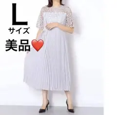 美品❤️GIRL 半袖ワンピース レース切替えプリーツスカート結婚式　ドレス