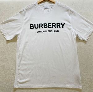 【極美品・現行タグ】 BURBERRY バーバリー メンズ 半袖 Tシャツ ビッグロゴ プリント ホワイト 白 Sサイズ 定番モデル トップス