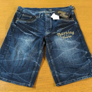 ☆新品☆Burning Passion☆ハーフパンツ☆L☆男性用☆ジーンズ・青色☆半ズボン☆No.554