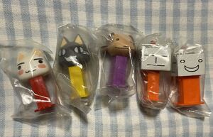 どこでもいっしょ　ミニペッツ　４種　５個　トロ　クロ　ピエール　スズキ　ガシャポン　PEZ