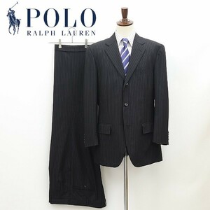 国内正規品◆POLO RALPH LAUREN ポロ ラルフローレン ストライプ柄 セットアップ スーツ 黒 ブラック AB8