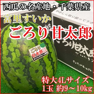 【Good】千葉県産 富里西瓜『ごろり甘太郎』特大4L1玉 約9～10kg