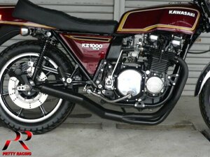 PRETTYRACING SPIDER KAWASAKI Z1000MK2 ショート管 70π 黒 マフラー z1z2 大型車