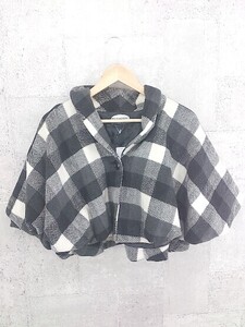 ◇ BEAMS BOY ビームスボーイ チェック 長袖 ドルマン ジャケット ブラック ホワイト グレー *