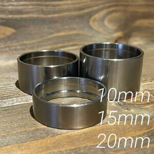 【新品】1-1/8 チタン合金 ヘッドスペーサー ステムスペーサー 3個セット 10mm 15mm 20mm