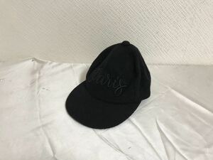 本物カシラCA4LAウール刺繍帽子キャップレディースメンズサーフアメカジミリタリービジネススーツ黒ブラック日本製S