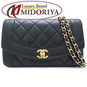 CHANEL シャネル チェーンショルダー ショルダーバッグ マトラッセ ラムスキン ブラック/351385【中古】