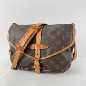 1円〜★LOUIS VUITTON ルイヴィトン ソミュール30 ショルダーバッグ モノグラム フラップ M42256 ブラウン メッセンジャーバッグ 茶色 15