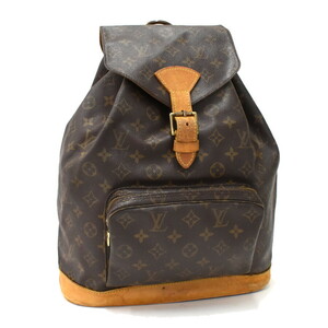 1円 ◆良品 LOUIS VUITTON ルイヴィトン リュック モンスリGM M51135 モノグラム キャンバス ブラウン◆E.Cmol.zE-27