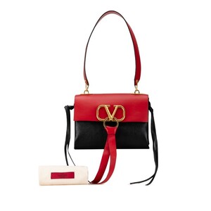 中古 ヴァレンティノ ガラヴァーニ Vスリング ロゴショルダー バイカラー Aランク ゴールド金具 VALENTINO 【送料無料】【西神店】