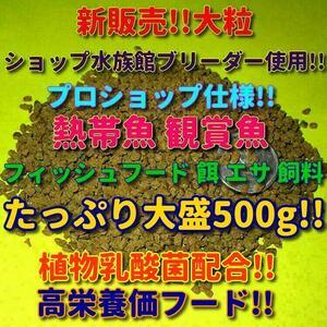 新販売! 大粒 ショップ 水族館 使用 熱帯魚 たっぷり大盛 500g エサ 飼料 プロ仕様 沈下タイプ 観賞魚 淡水魚 フィッシュフード シクリッド