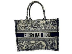 【国内正規品】Christian Dior リバース トワル ドゥ ジュイ エンブロイダリー ブックトート スモール キャンバス トートバッグ グレー