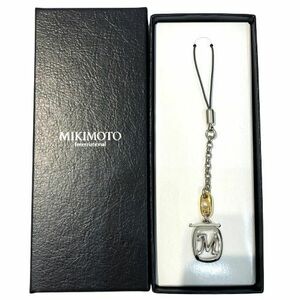 【MIKIMOTO/ミキモト】真珠/パール 「M」ロゴ 携帯ストラップ【箱付】★46457