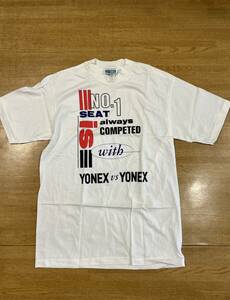 ☆★☆90年ビンテージ　YONEXＴシャツ2　MADE IN USA　ホワイト　Ｌサイズ　新品未使用　袋入り/ヨネックス　☆★☆