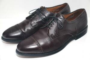 アレンエドモンズ　キャップトゥ革靴◆29cm◆US11E◆USA製◆Sanford◆レザーソールシューズ◆メダリオン◆Allen Edmonds◆USA購入◆S98