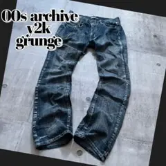 y2k grunge bleach flare denim gimmick