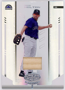 殿堂入ROCKIES△TODD HELTON/2004 LEAF CERTIFIED MATERIALS MIRROR WHITEバット #100!