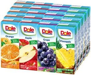 Bセット(4種類20本入) Dole 100%フルーツジュース 4種類20本入り Bセット