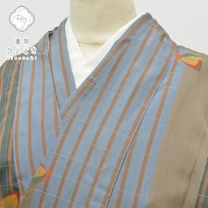 リサイクル着物 アンサンブル 中古 女性 着物 羽織 大島紬 正絹 染大島 pp1628b