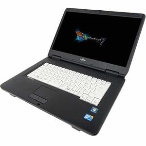 【中古】 【Win7 】富士通 ノートパソコン メモリ2GB HDD80GB 大画面15インチ 無線LAN ノートパソコ