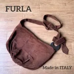 FURLA フルラ スウェード ハーフムーン ショルダーバッグ 斜め掛け 肩掛け