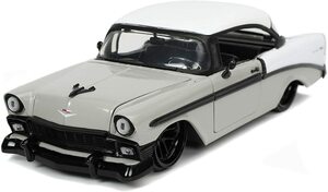 JADA TOYS 1/24 シボレー ベル エア グレー/ホワイト 1956 CHEVROLET Bel Air BigTime Muscle カスタム ローライダー 32696