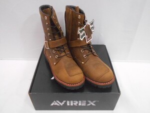 78 送100サ 1127$D04 AVIREX アビレックス YAMATO サイドジップ バイカーブーツ AV2100-03 CRAZY HORSE 26.5cm 未使用