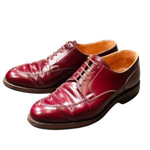 クロケット&ジョーンズ レザーシューズ オンスロウ Uチップ ガラスレザー 7.5E CROCKETT&JONES ONSLOW 約26.5cm【LA】【中古】