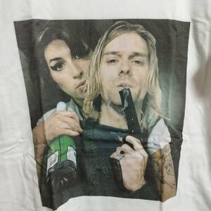 カートコバーン ニルヴァーナ エイミーワインハウス BIGプリントTシャツ 新品◇Amy Winehouse Kurt Cobain NIRVANA