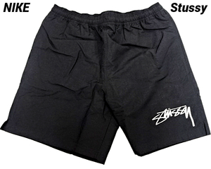 L 新品【NIKE x Stussy Shorts FJ9167-010 Black ナイキ x ステューシー ショーツ ハーフパンツ ナイロン ショートパンツ コラボ 】