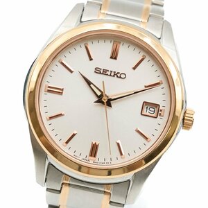 1円 稼働 美品 SEIKO セイコー 6N42-00L0 メンズウォッチ QZ クオーツ デイト 3針 シルバー文字盤 腕時計 ラウンド ブランド 1014820241119