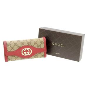 GUCCI/グッチ インターロッキング 二つ折り長財布 FS