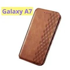 ⭐️匿名配送⭐️ Galaxy A7　手帳型ケース　レザー調　ブラウン　カード収納