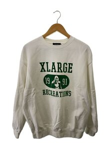 X-LARGE◆RECREATIONS CREWNECK SWEAT/スウェット/M/コットン/WHT/101224012033