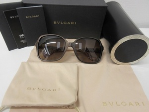 【中古】 BVLGARI ブルガリ 8164 - B - F ラインストーン 56□17-135 サングラス メガネ 眼鏡 レディース ブラウン系 ケース付き IYK41