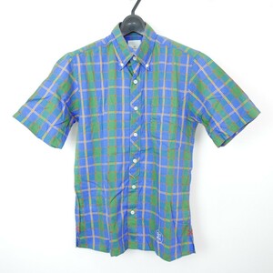 uniform experiment COTTON MADRAS CHECK S/S FAKE PULL OVER SHIRT コットン 半袖 マドラスチェック ボタンダウンシャツ BLUE 2