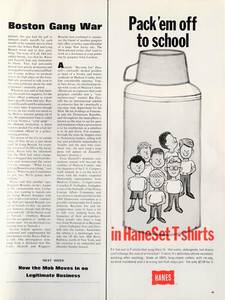 Hanes ヘインズ Tシャツ 広告 1960年代 欧米 雑誌広告 ビンテージ ポスター風 インテリア LIFE アメリカ