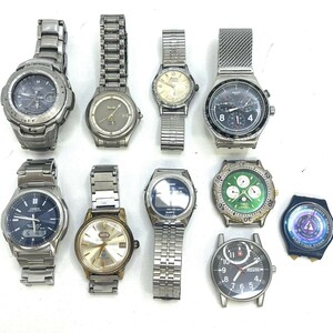 U058-□ 腕時計10点セット CASIO G-SHOCK TheG アナデジ ソーラー CITIZEN AutoDater クォーツ SWATCH クロノグラフ TIMEX Wenger 稼働品有