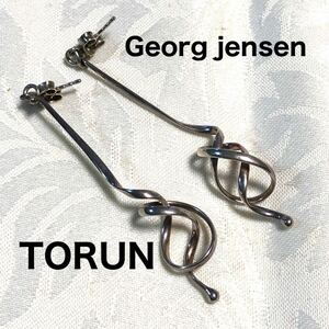 Georg jensen フォーゲットミーノット 勿忘草シルバーピアス　TORUN トールン　ジョージジェンセン