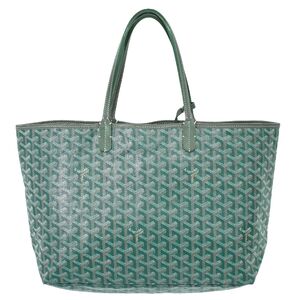 本物 ゴヤール GOYARD サンルイ PM トートバッグ ハンドバッグ PVC グリーン