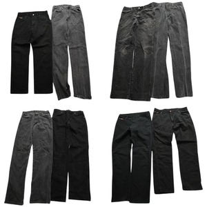 古着卸 まとめ売り Wrangler ラングラー パンツ 8枚セット (メンズ 33 /32 /31 /30 /29 ) ブラックデニム MS9027 1円スタート