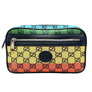 グッチ GUCCI GGキャンバス ウエストバッグ 658657 マルチカラー シルバー金具 GGキャンバス ウエストバッグ ユニセックス 中古