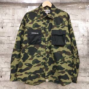 A BATHING APE アベイシングエイプ 1st CAMO OUTDOOR DETAIL POCKET RELAXED FIT SHIRT 長袖シャツ サイズM 迷彩 カモフラ 店舗受取可